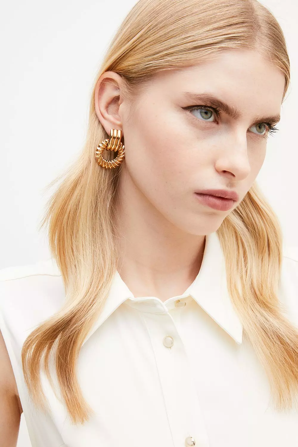 Gold Drop Ear Cuff Earrings | Karen Millen