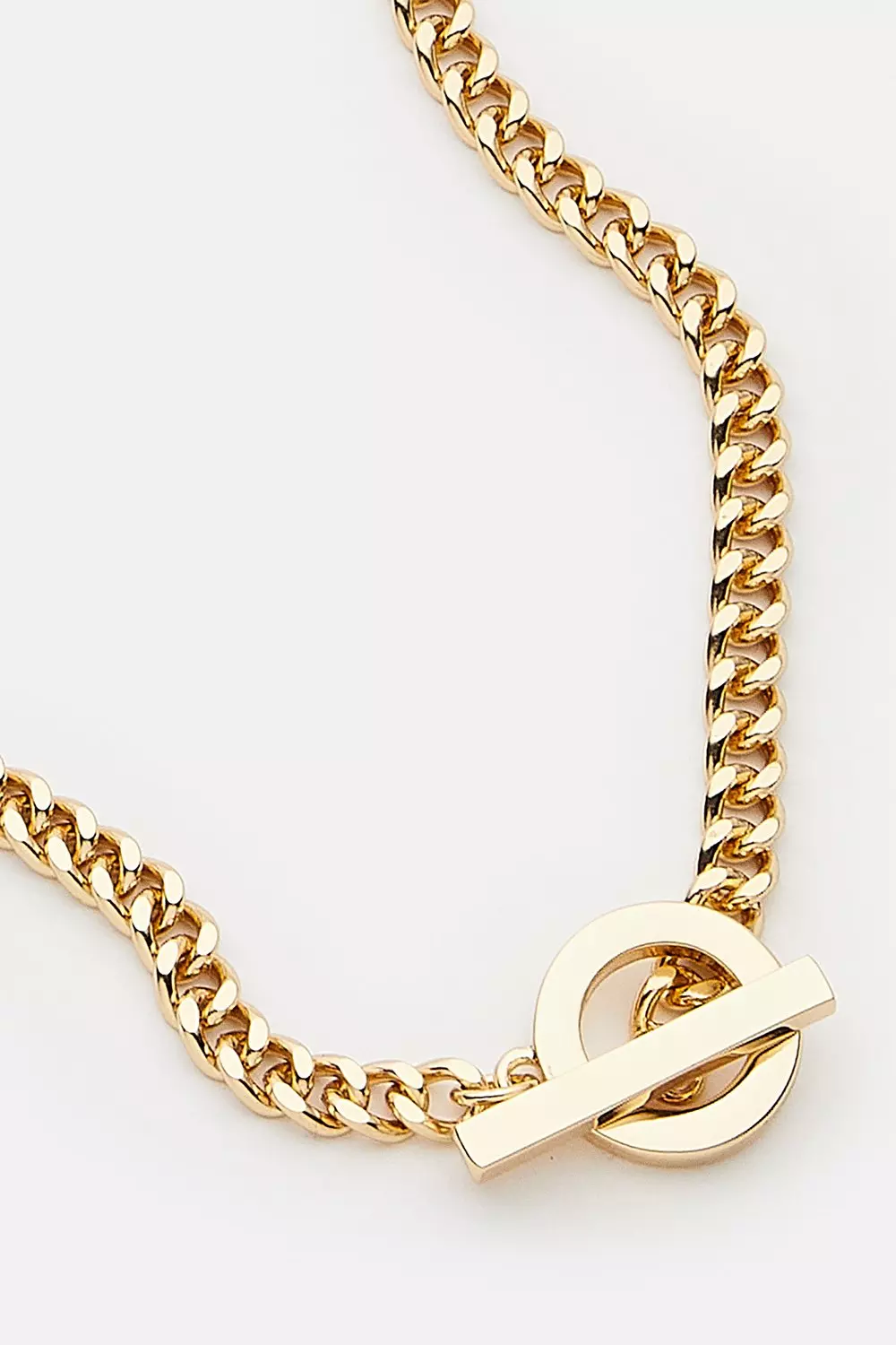 Gold plated sale t bar necklace