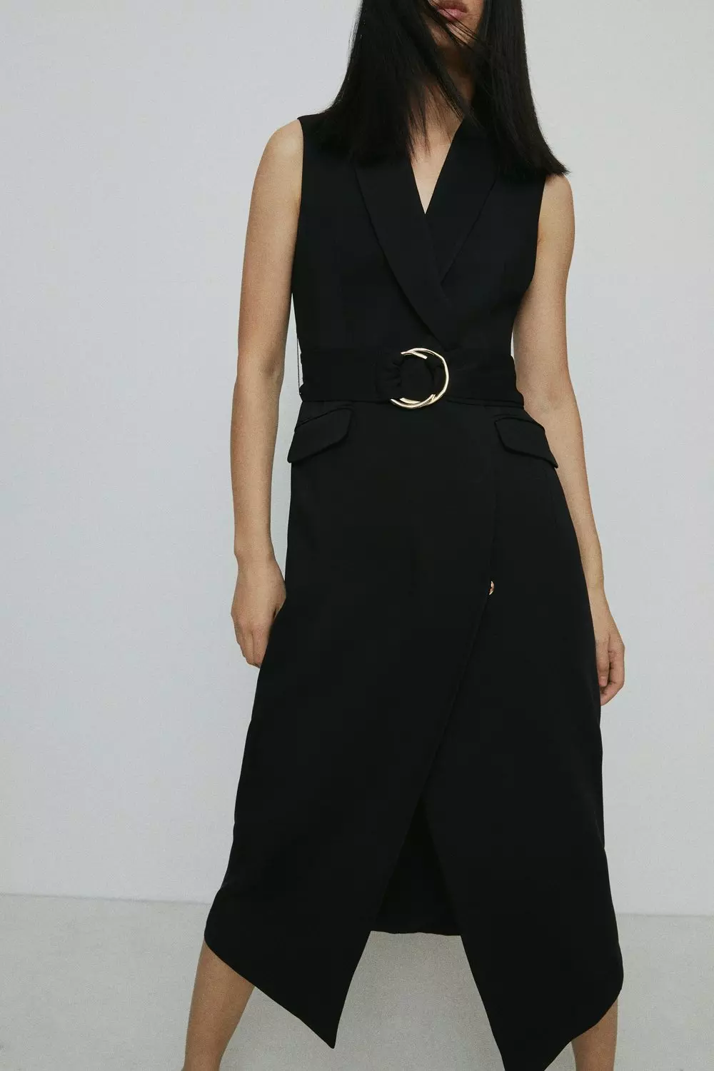 Karen millen shop asymmetric tuxedo dress