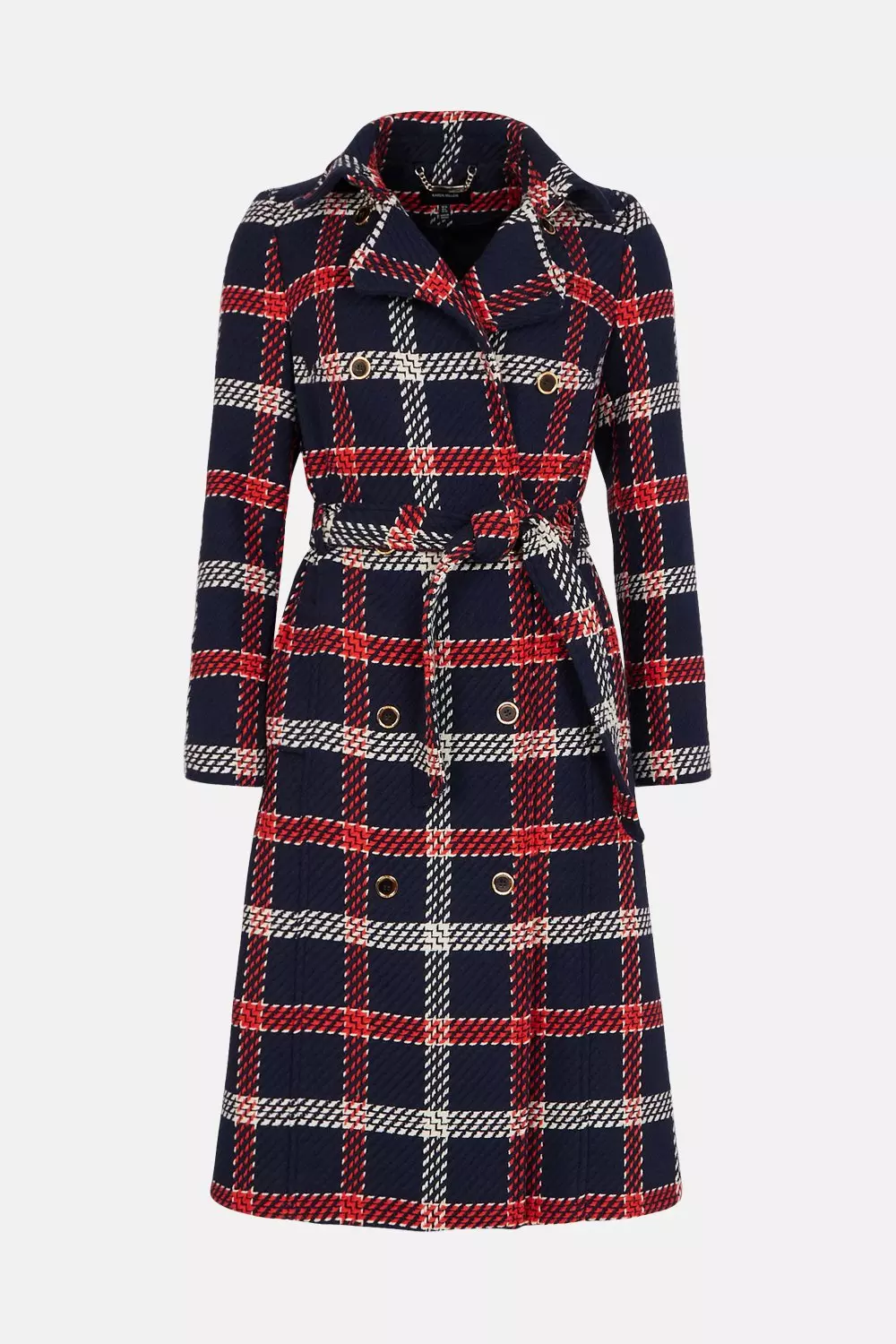 Tweed belted outlet coat