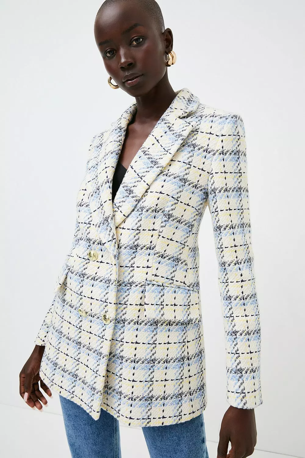 Checked 2025 longline blazer