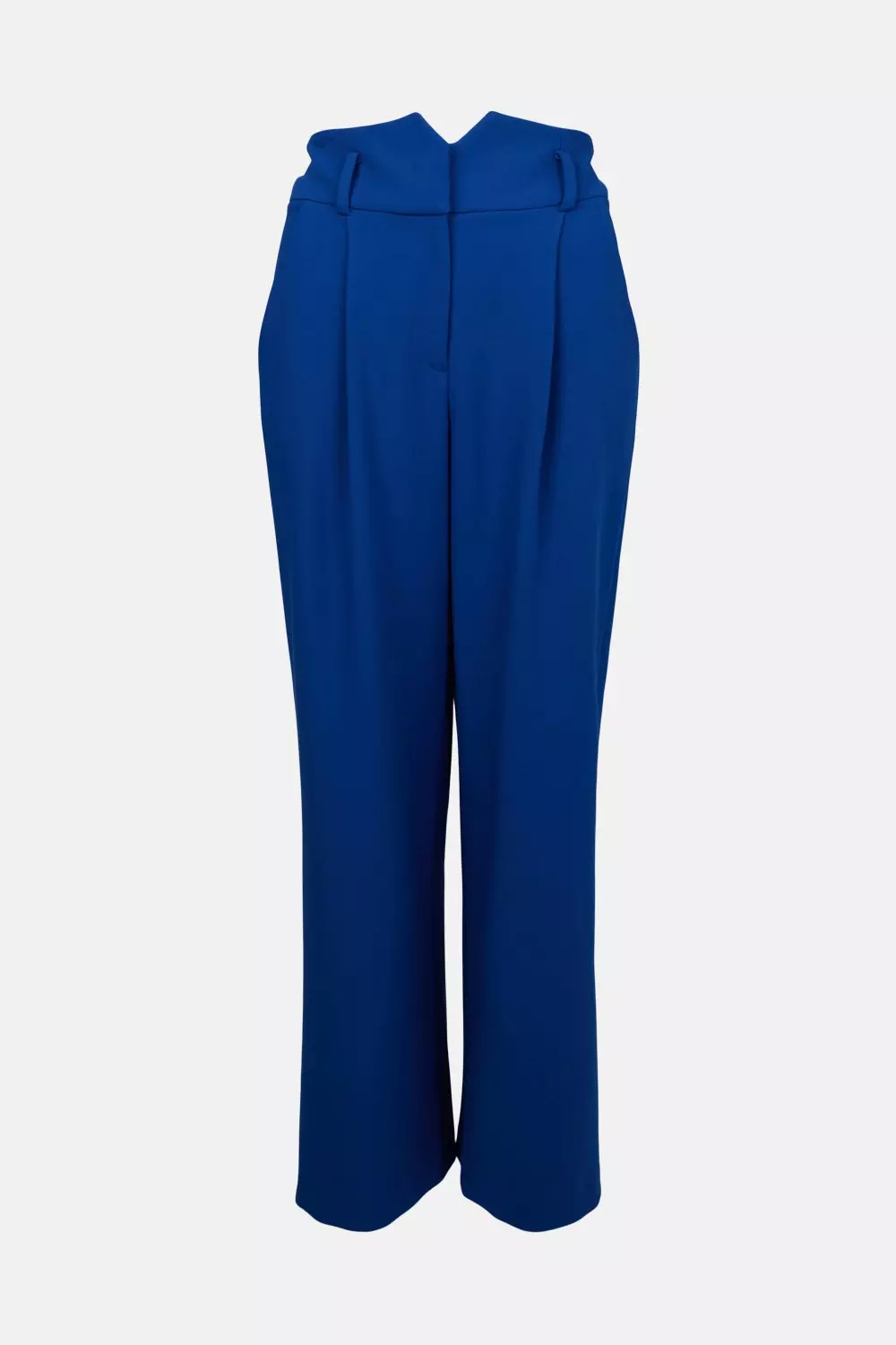 A Power Mood Cobalt Blue High-Waisted Wide Leg Trouser Pants
