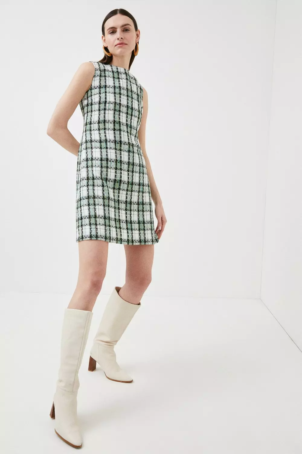 Karen millen checked skirt dress sale