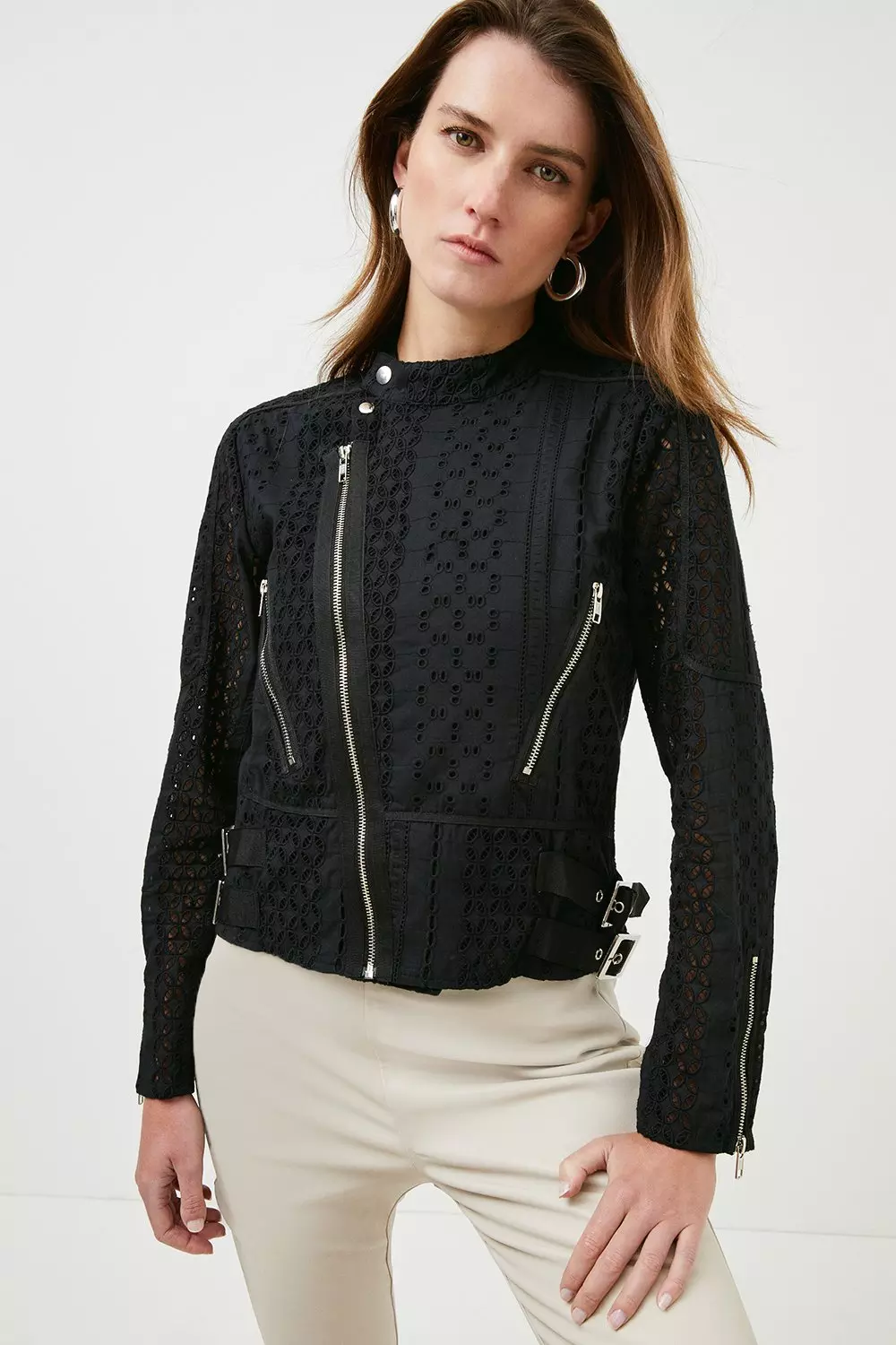 Karen millen zip hot sale tailored jacket