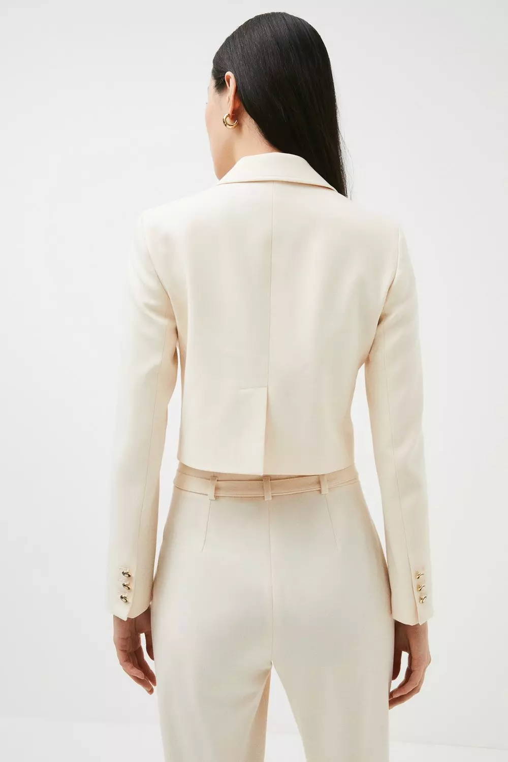 Clean Tailored Double Breasted Cropped Jacket | Karen Millen