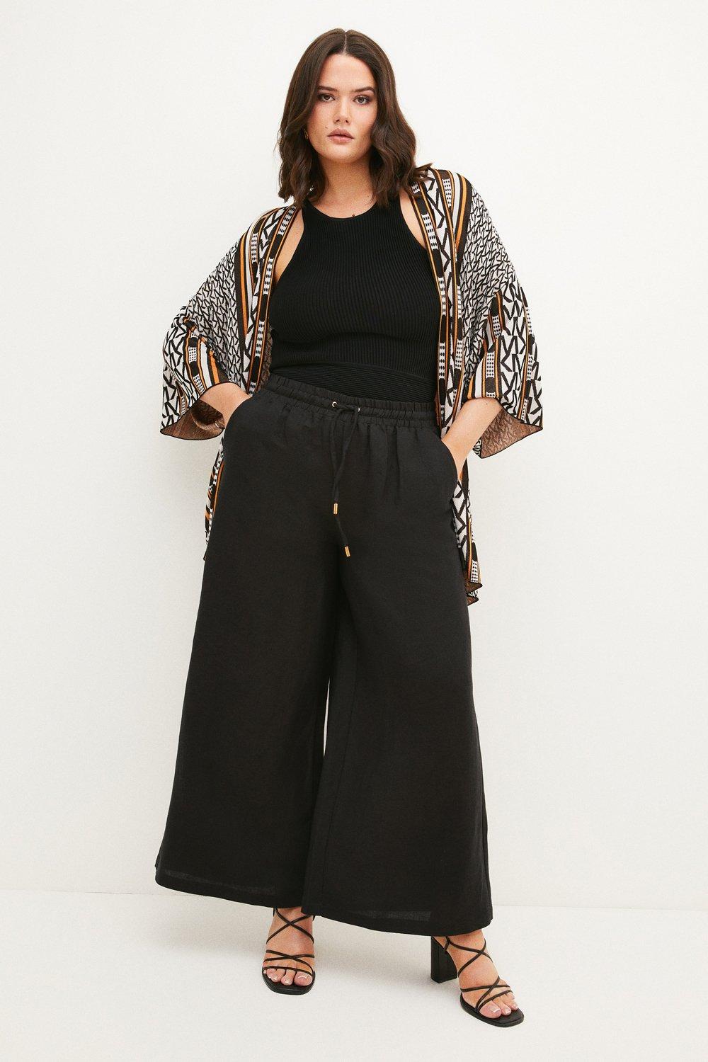 Petite Faux Leather High Waisted Wide Leg Pants