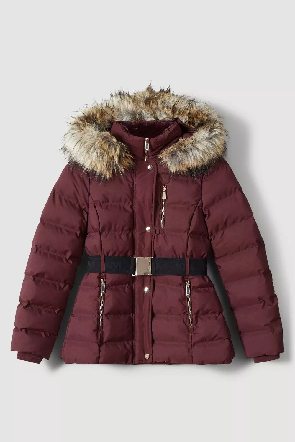 Karen millen belted hot sale puffer jacket