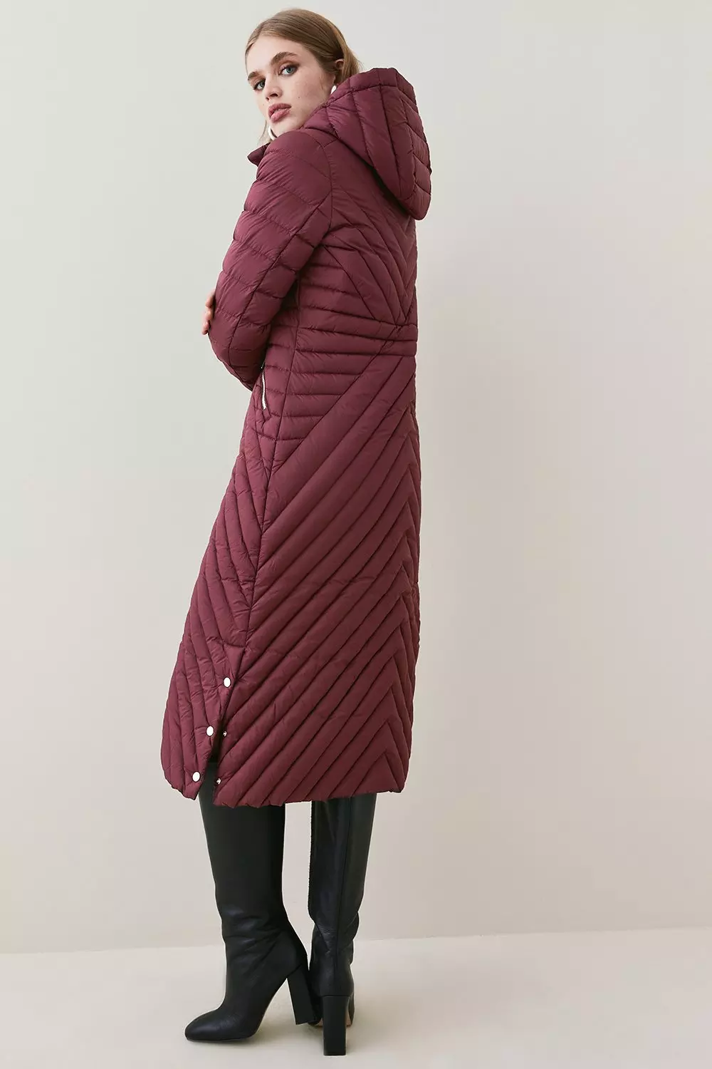 Burgundy on sale longline coat