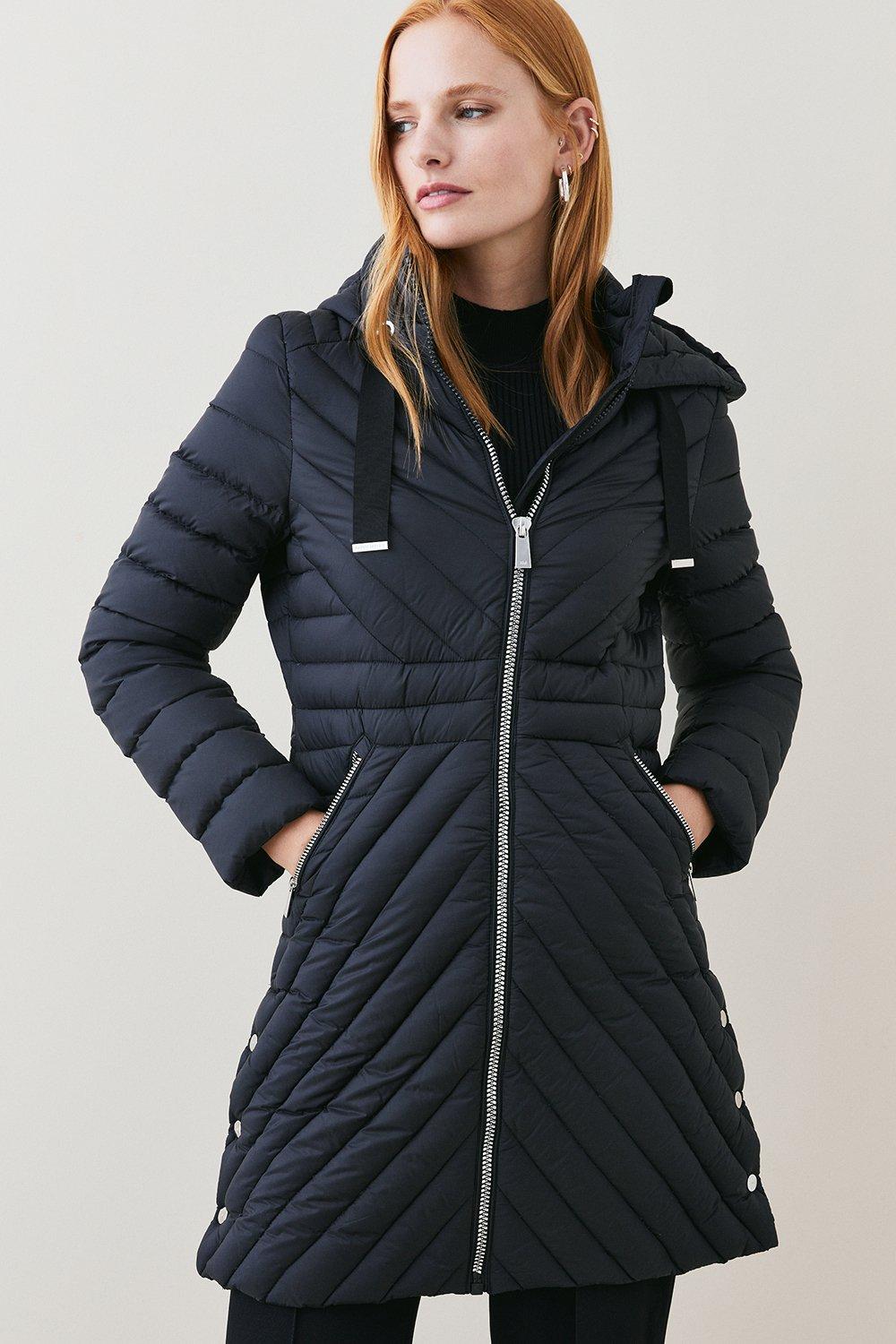 Down Filled Puffer Packable Midi Coat