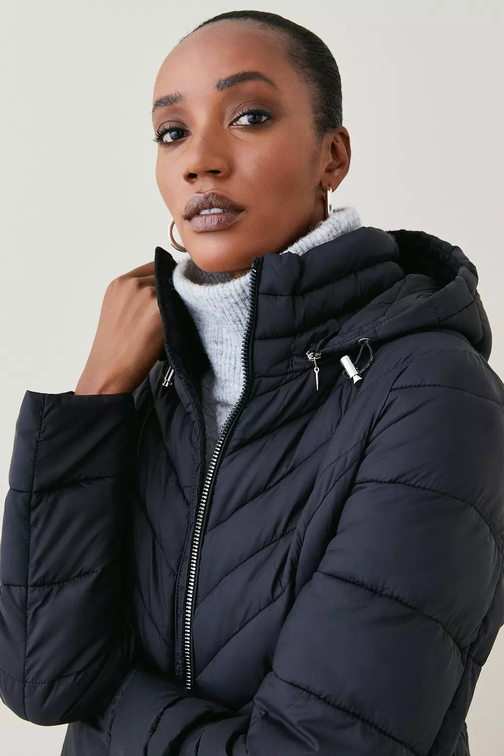 Lightweight black outlet puffer jacket