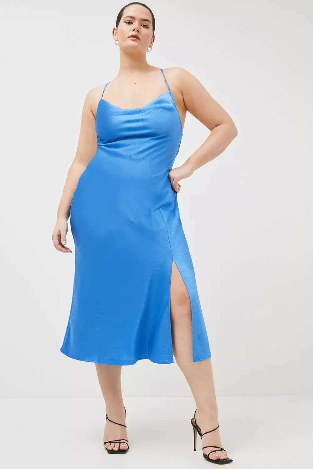 Size Satin Cowl Woven Slip Dress Karen Millen