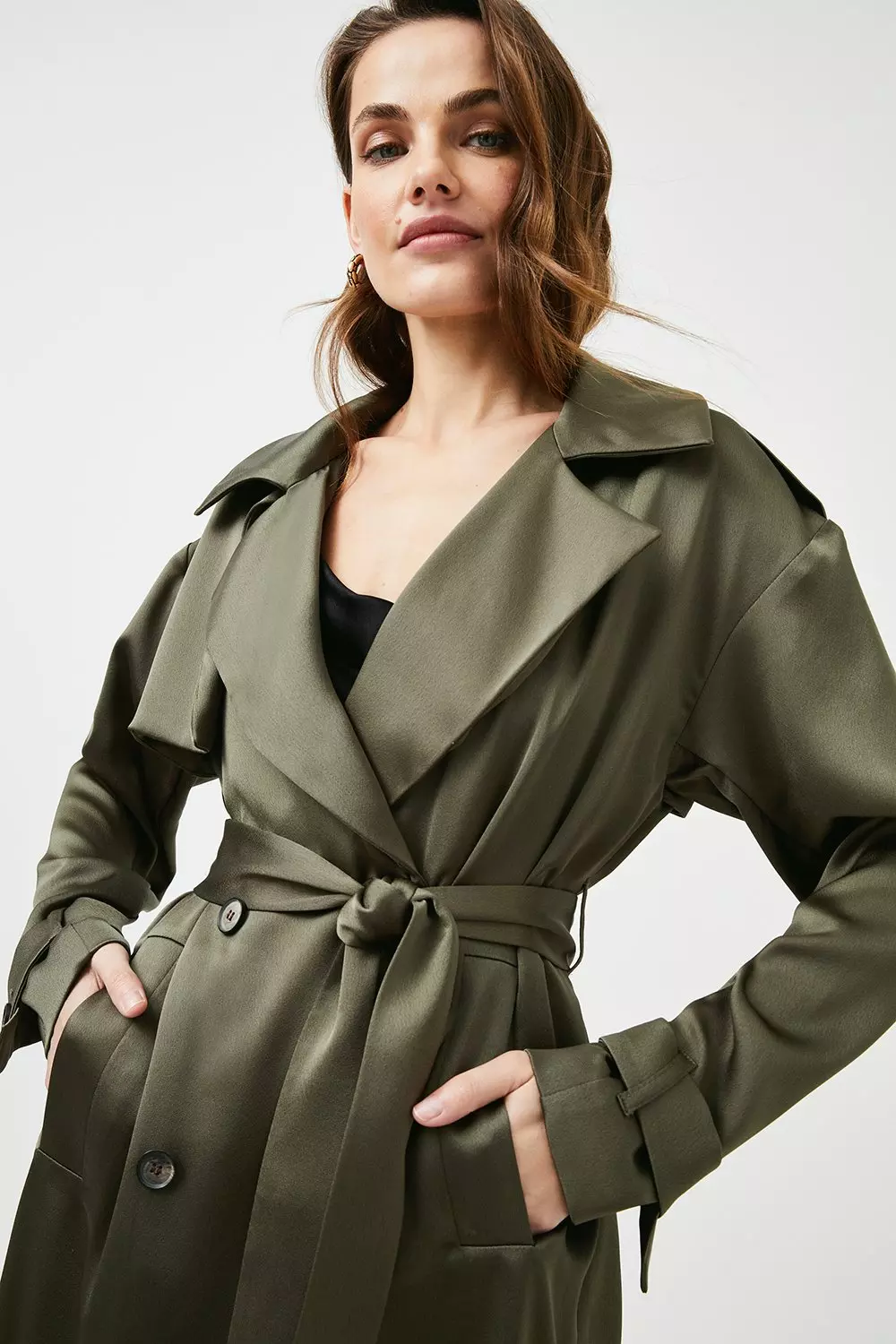 Satin coat on sale