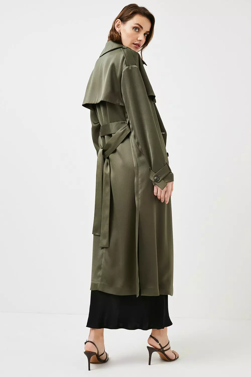 Crepe hot sale trench coat