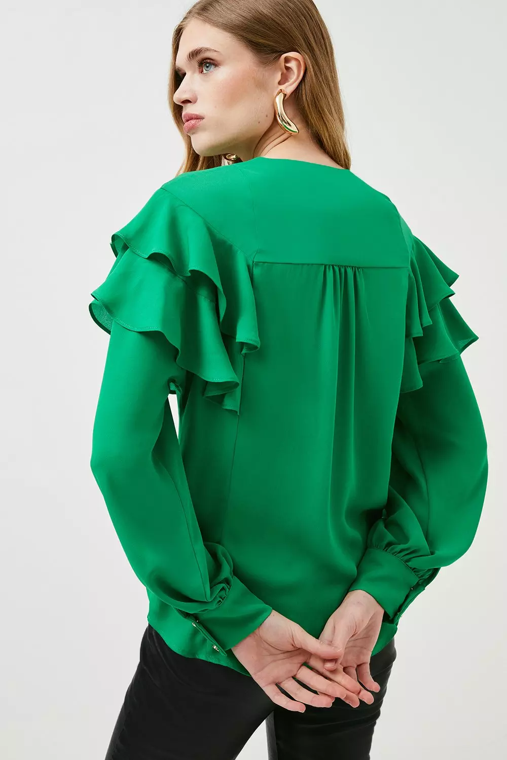 Check Ruffle Detail Blouse - Women - Ready-to-Wear