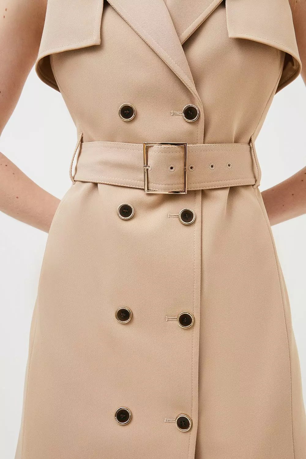 Belted Trench A Line Mini Dress | Karen Millen