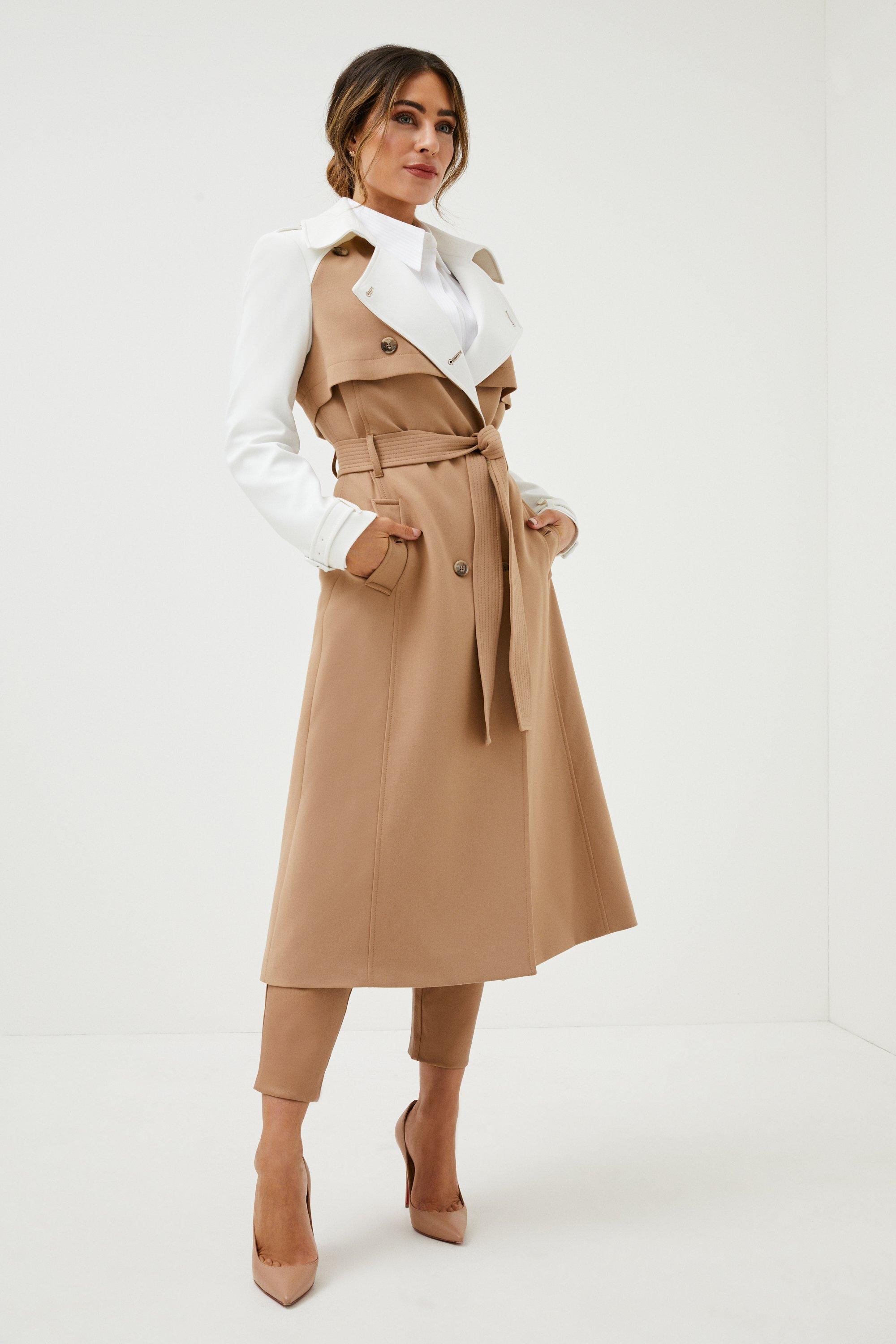 Karen millen clearance camel trench coat