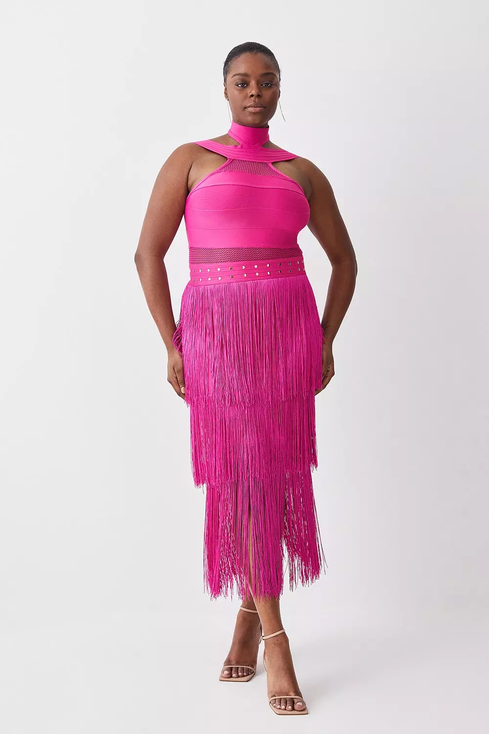 Plus size fringe store dress