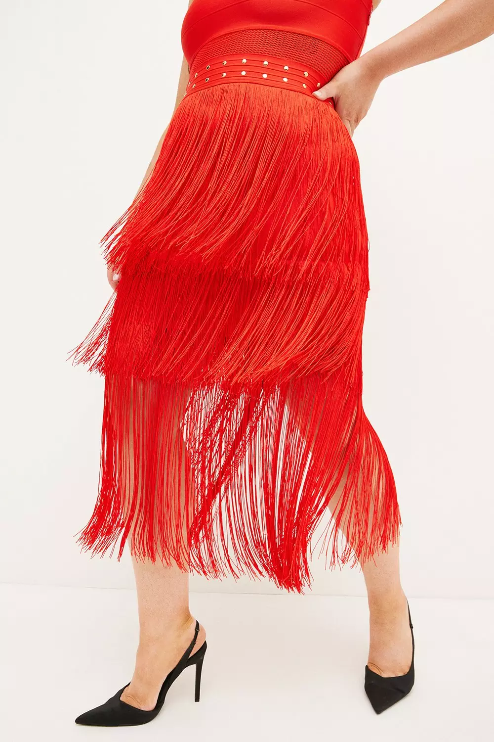 Plus fringe outlet dress