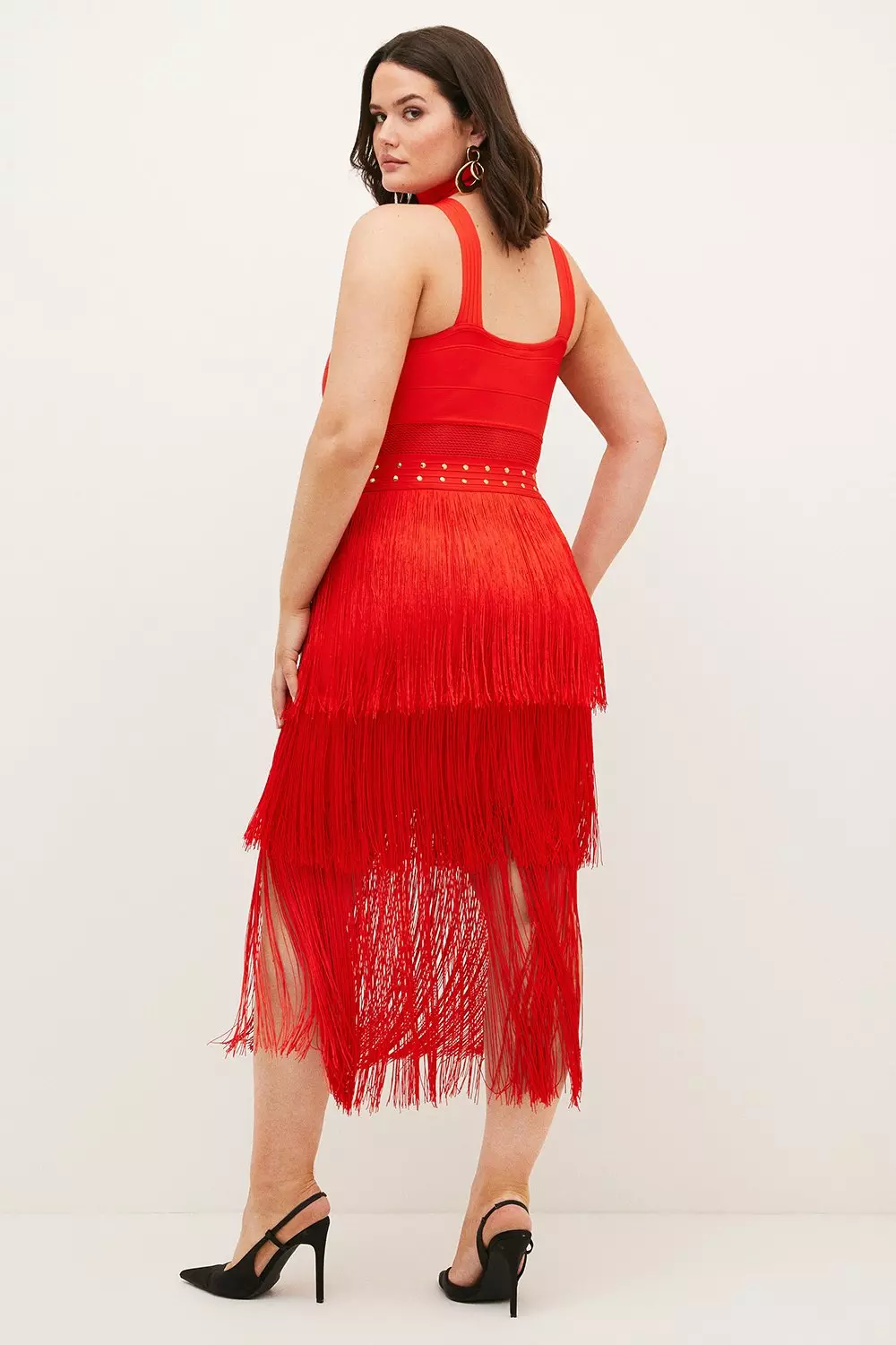 Fringed Plus Size Red Dresses