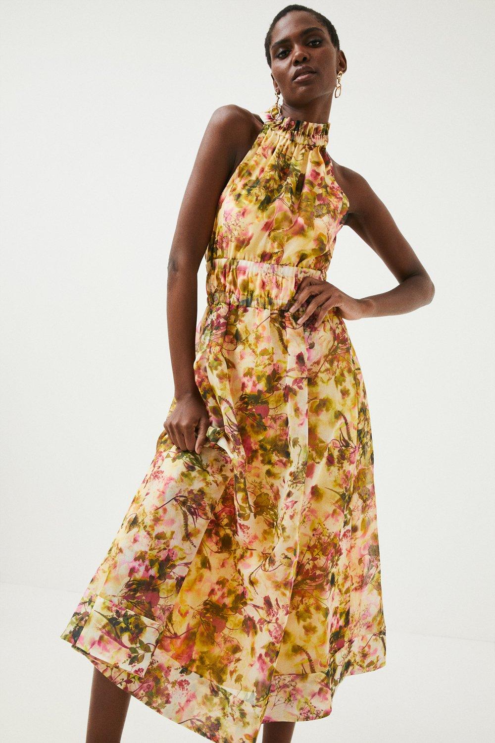 karen millen floral halterneck dress