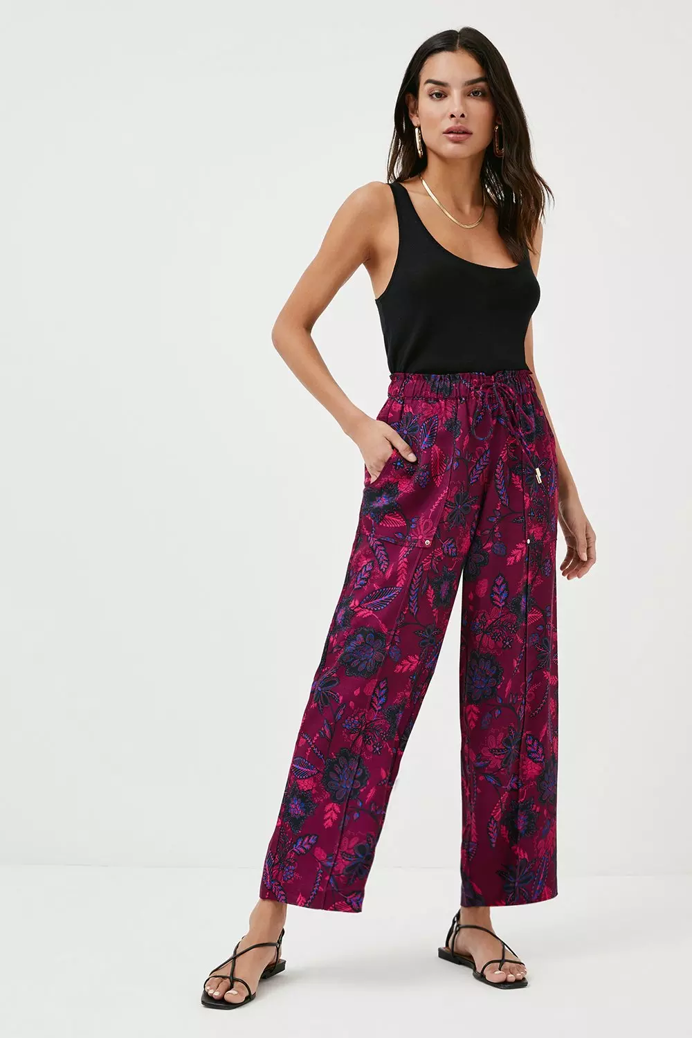 Floral Batik Premium Linen Viscose Woven Pants