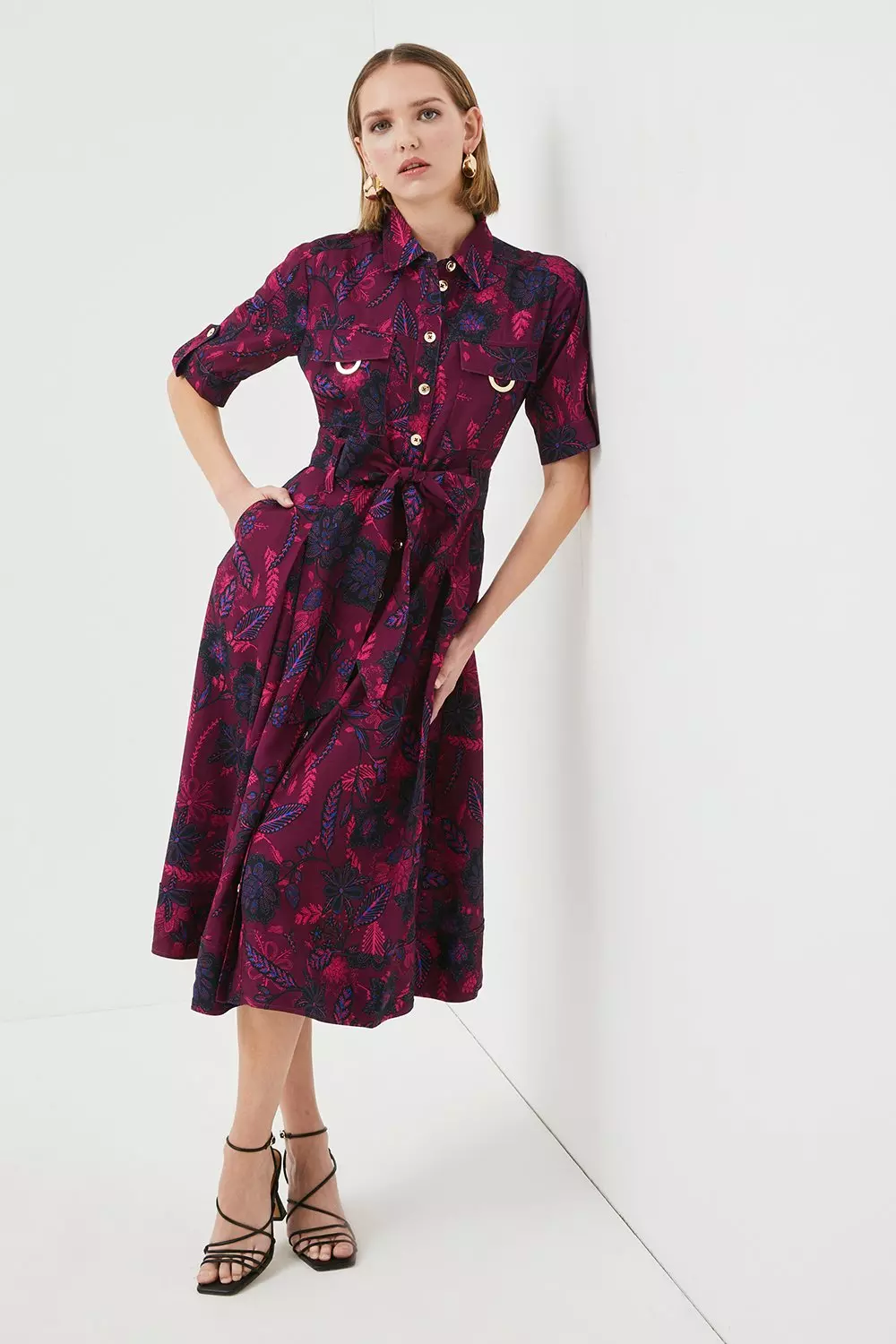 Petite shirt 2025 midi dress