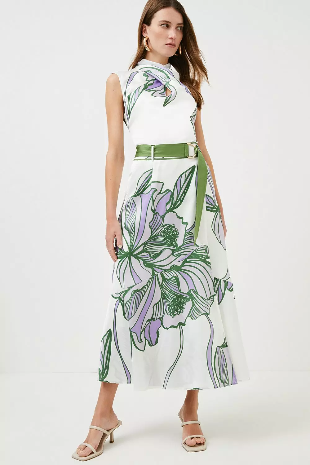 Graphic Belted Midi | Karen Millen