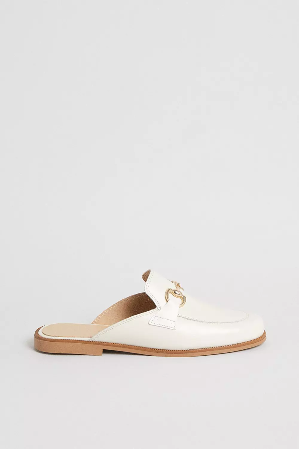 White cheap backless loafers