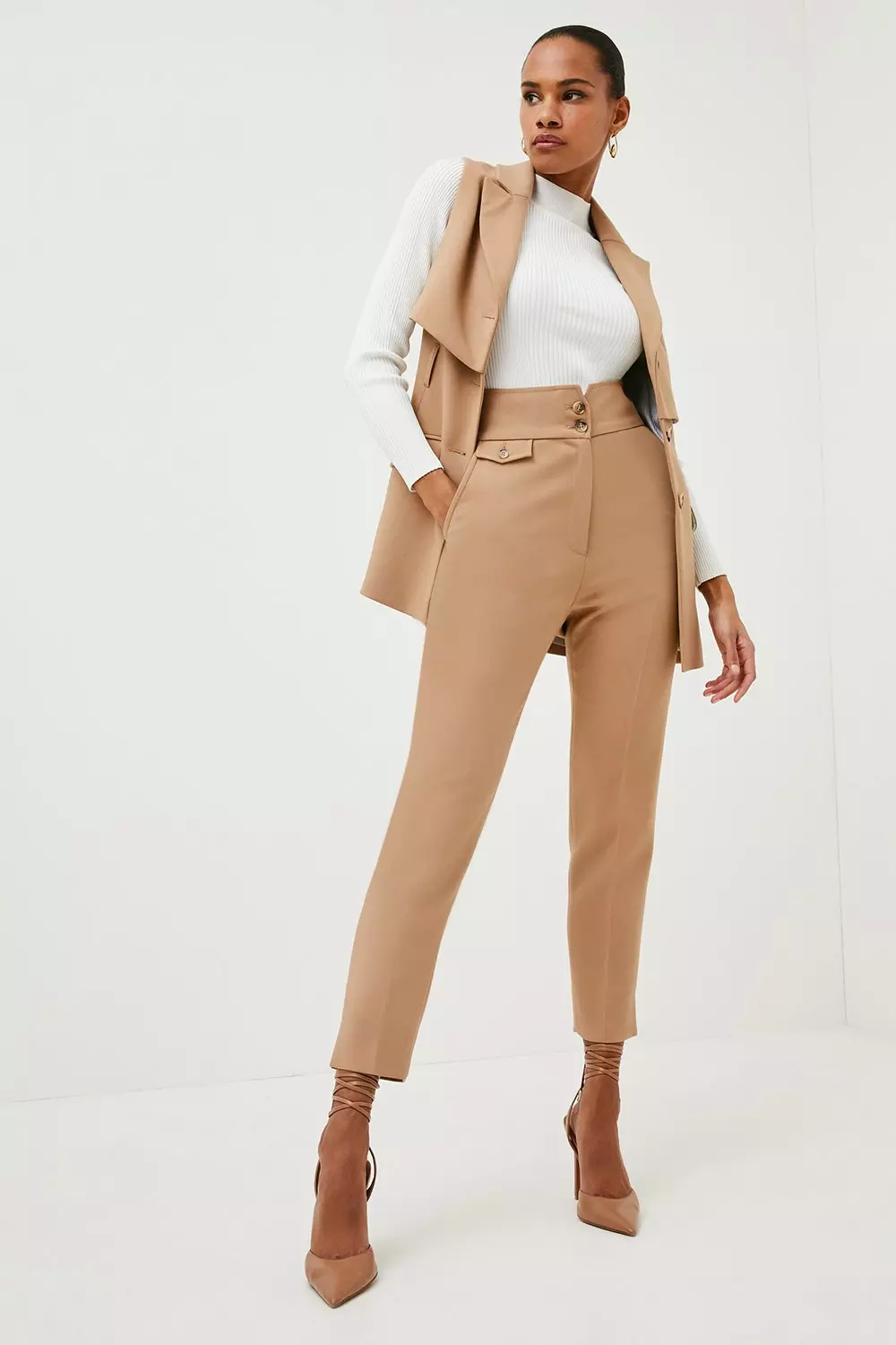 Petite Compact Stretch Dress Pants