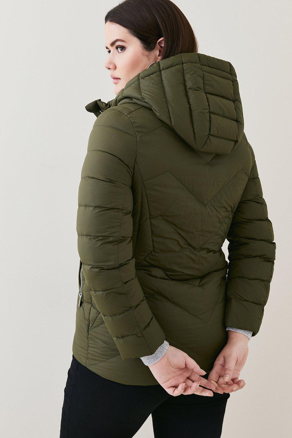 plus size long packable down jacket