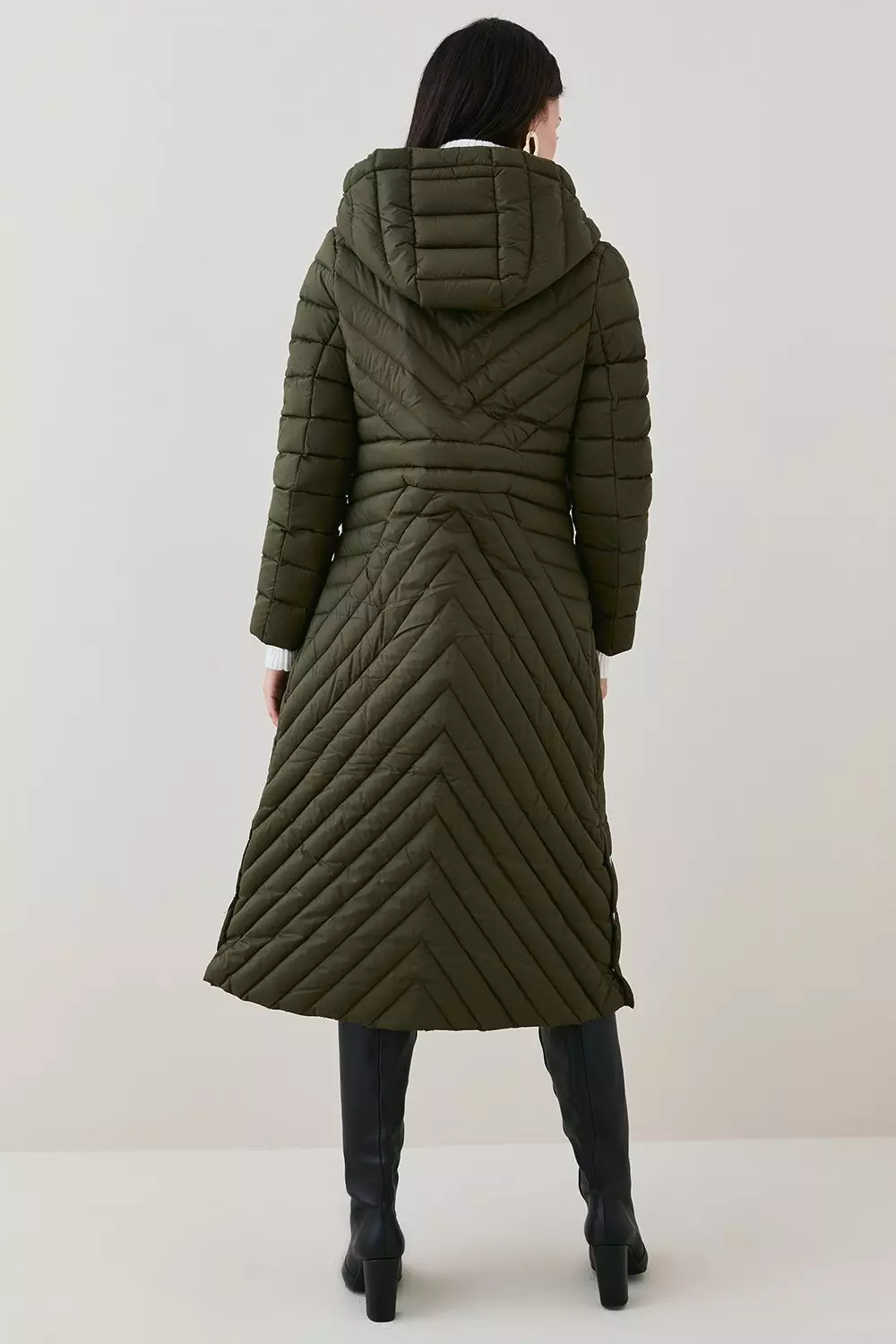 Long down clearance filled puffer coat