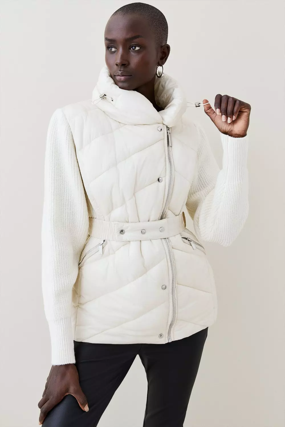 Karen millen belted puffer jacket sale