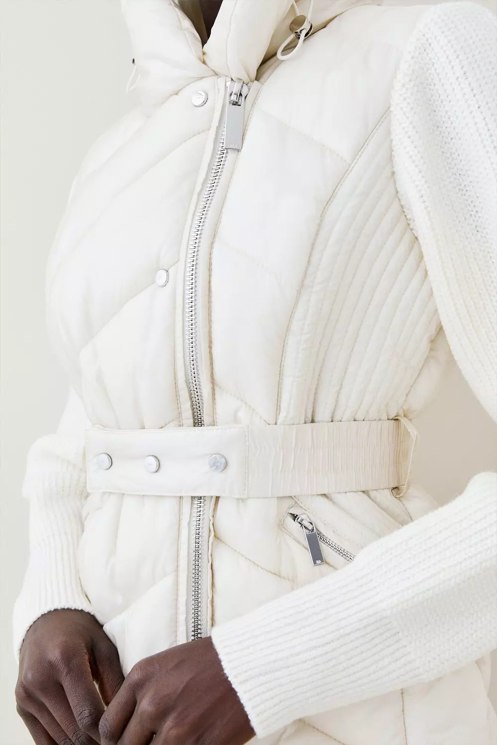 White 2024 belted jacket