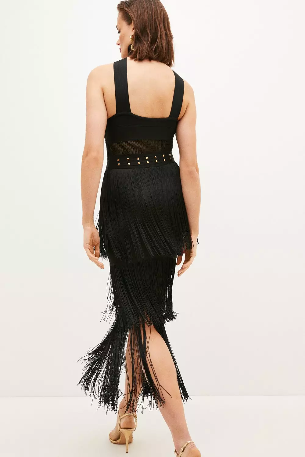 Karen millen dip sales dye fringe dress