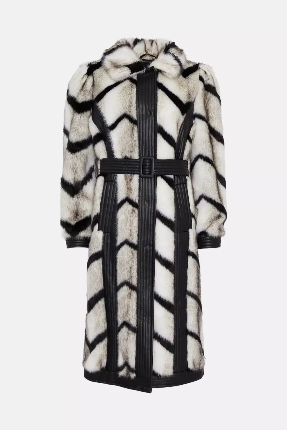 Karen millen white faux fur outlet coat