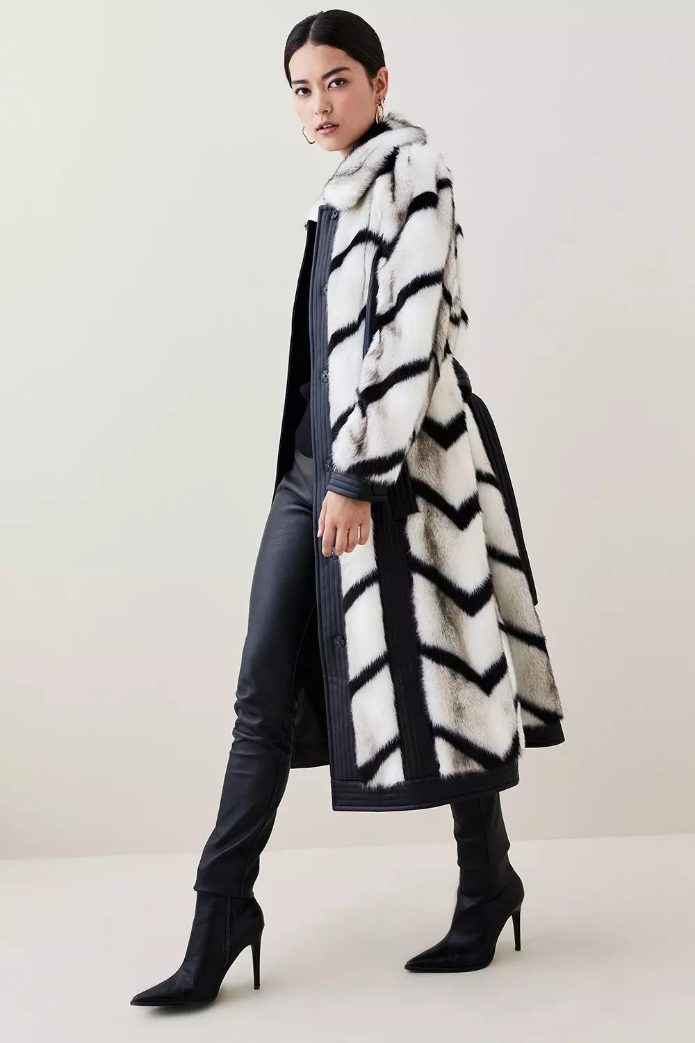 Petite Faux Fur Cocoon Short Coat | Karen Millen