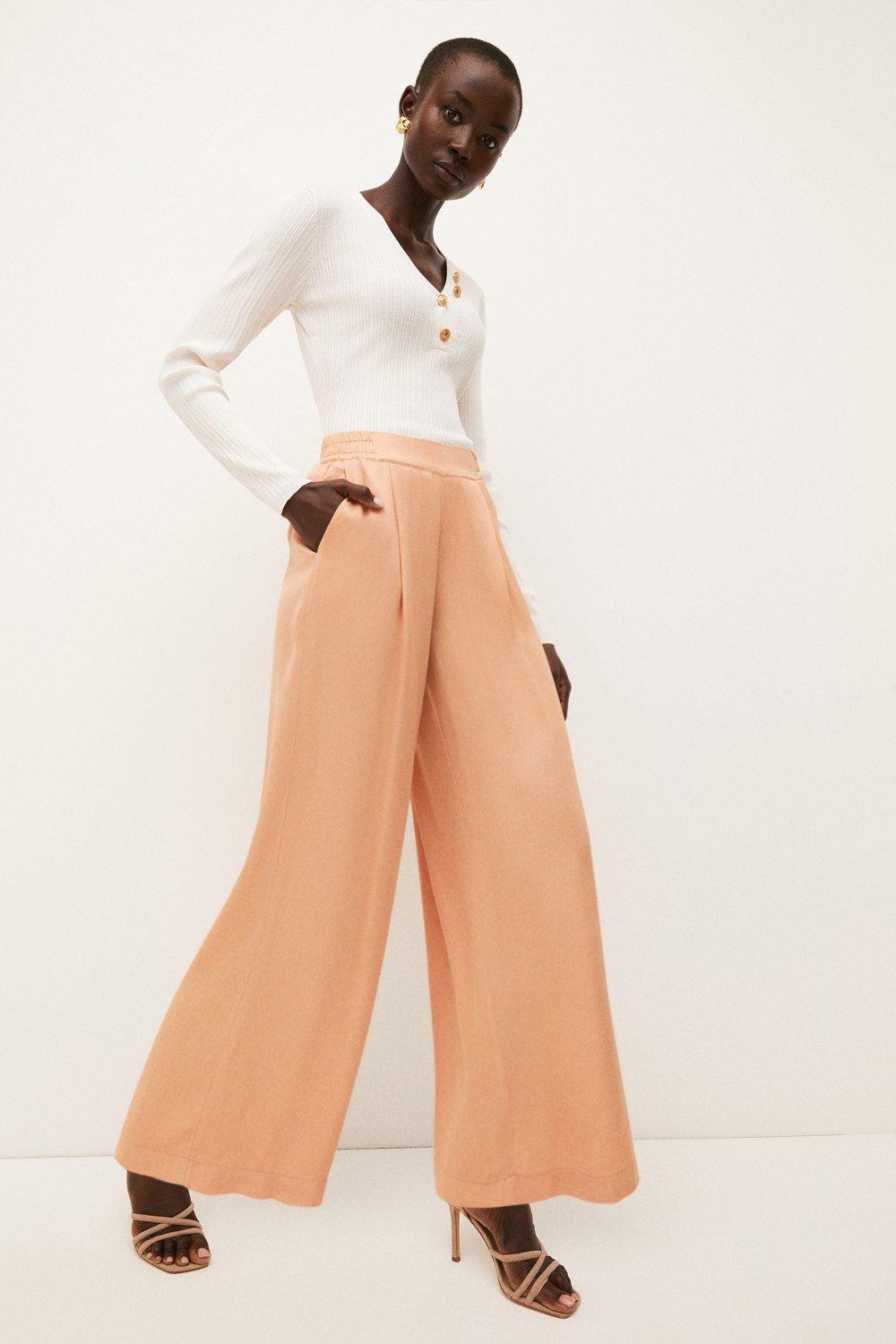 Tapered wide hot sale leg trousers