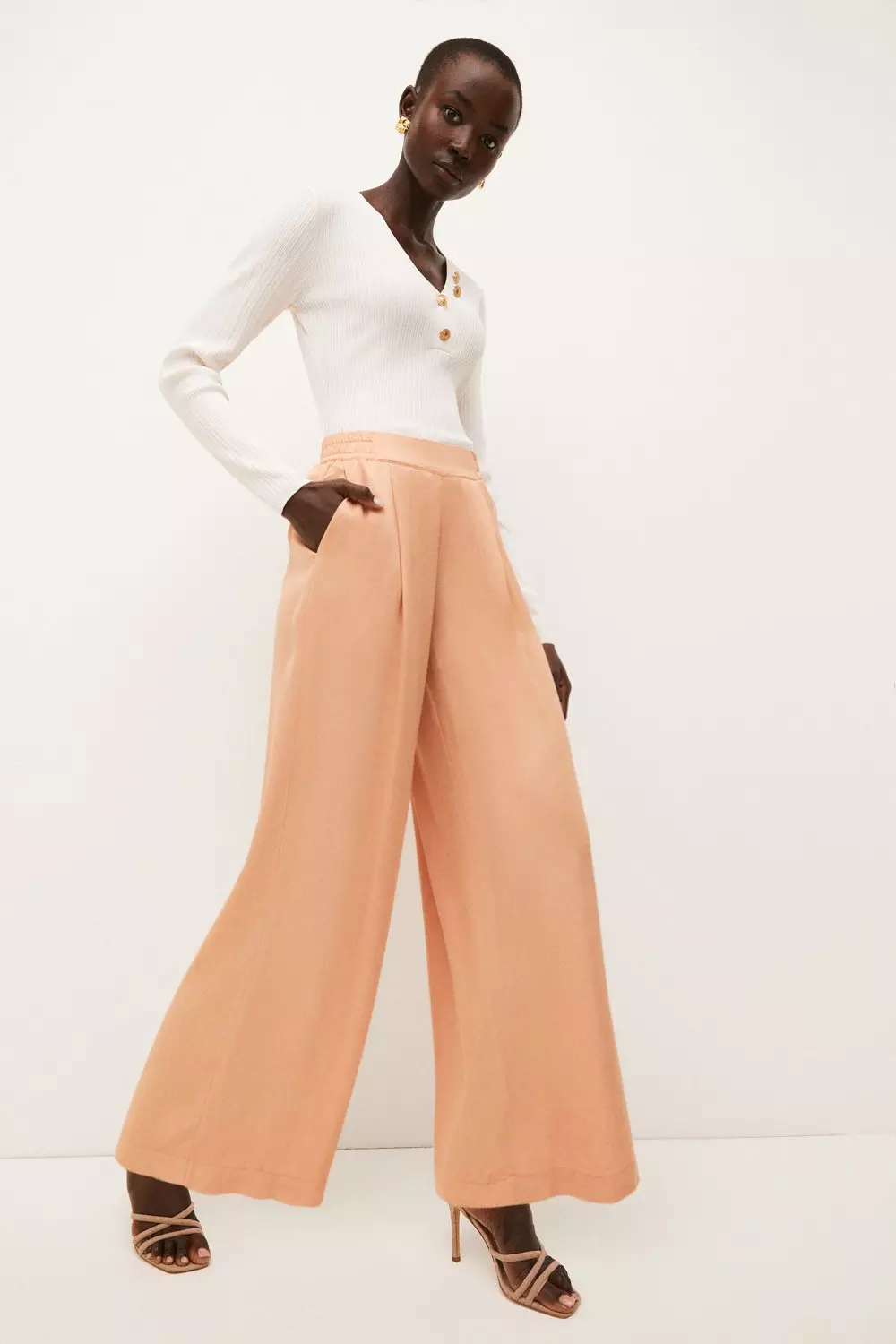 Asymmetric Viscose Satin Top and Viscose Satin Pant