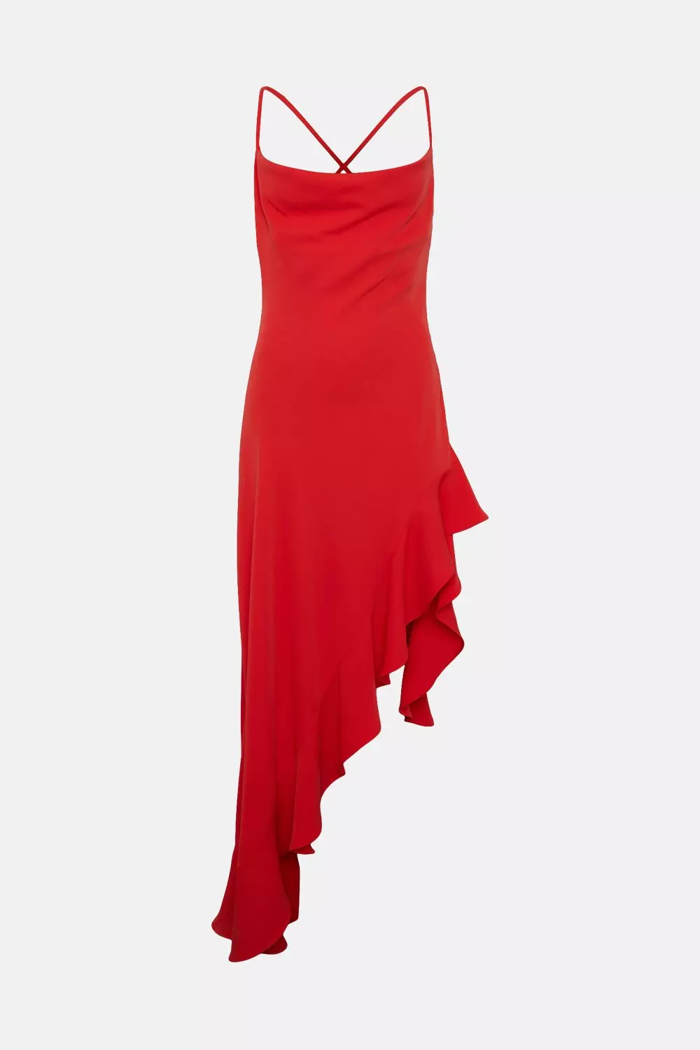 Karen millen best sale red asymmetric dress