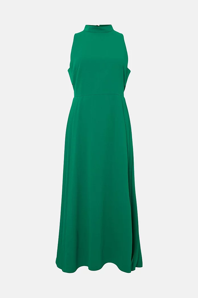 Soft Tailored Pleated Panel Maxi Dress
