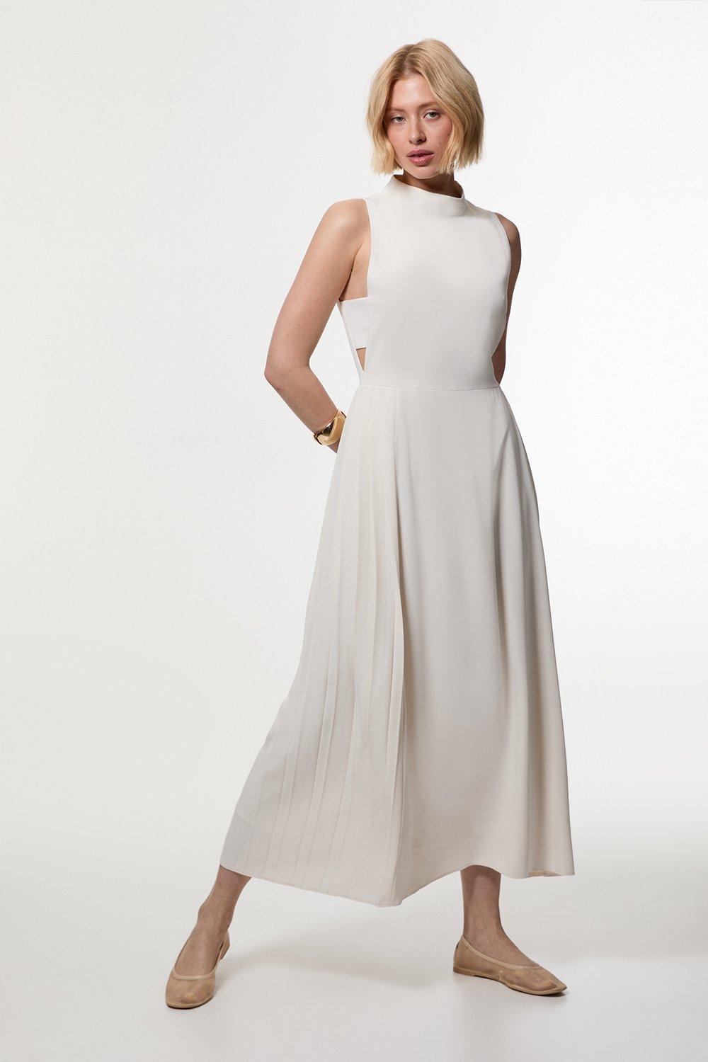 Pleated midaxi outlet dress