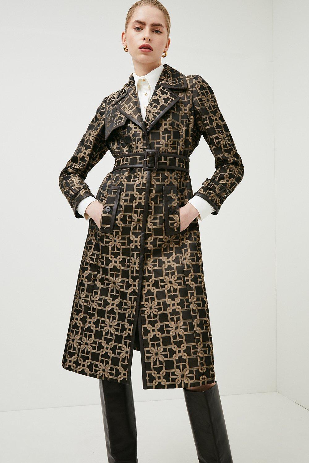 Monogram Jacquard Trench Coat for Women