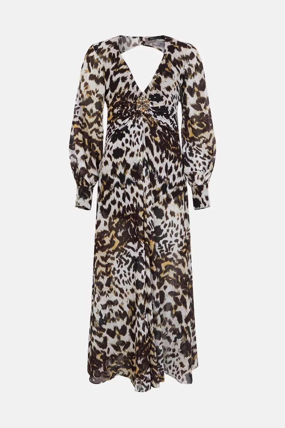 Karen millen leopard hot sale print maxi dress