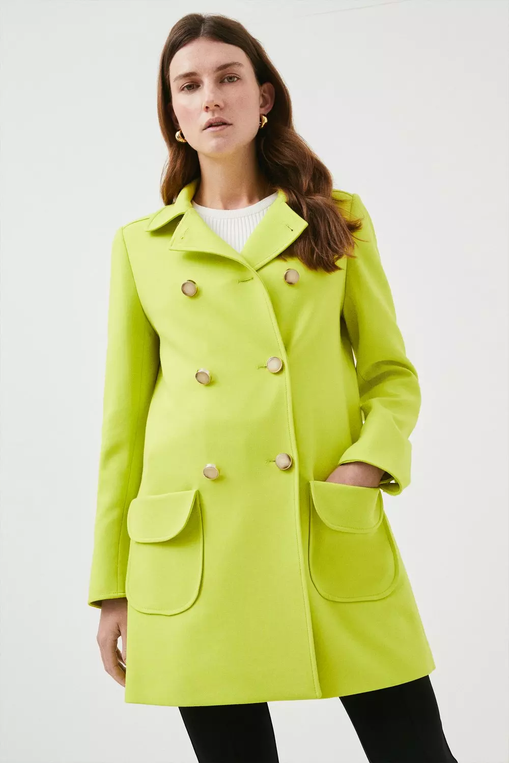 Lime green coat women's sale