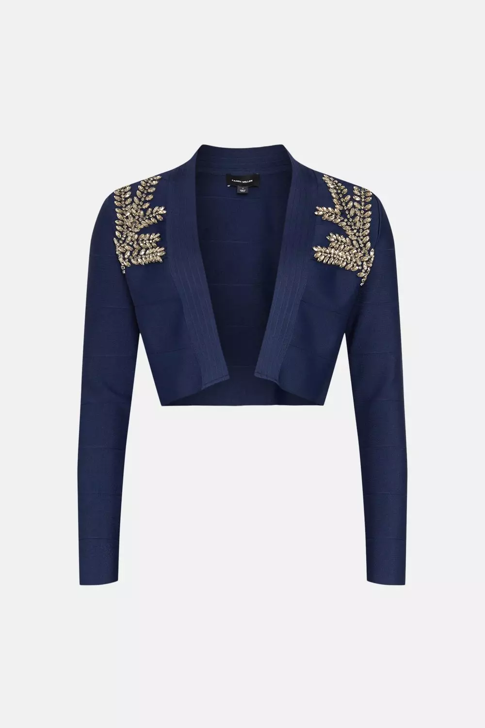 Embellished Bandage Knit Crop Cardigan | Karen Millen