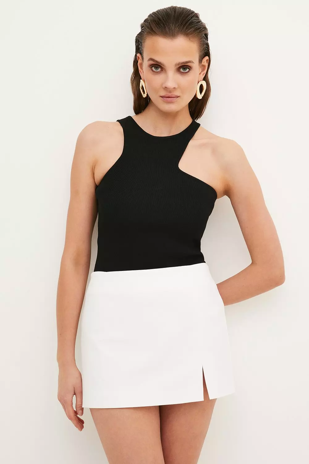 Compact Stretch Stretch Micro Mini Skirt Karen Millen