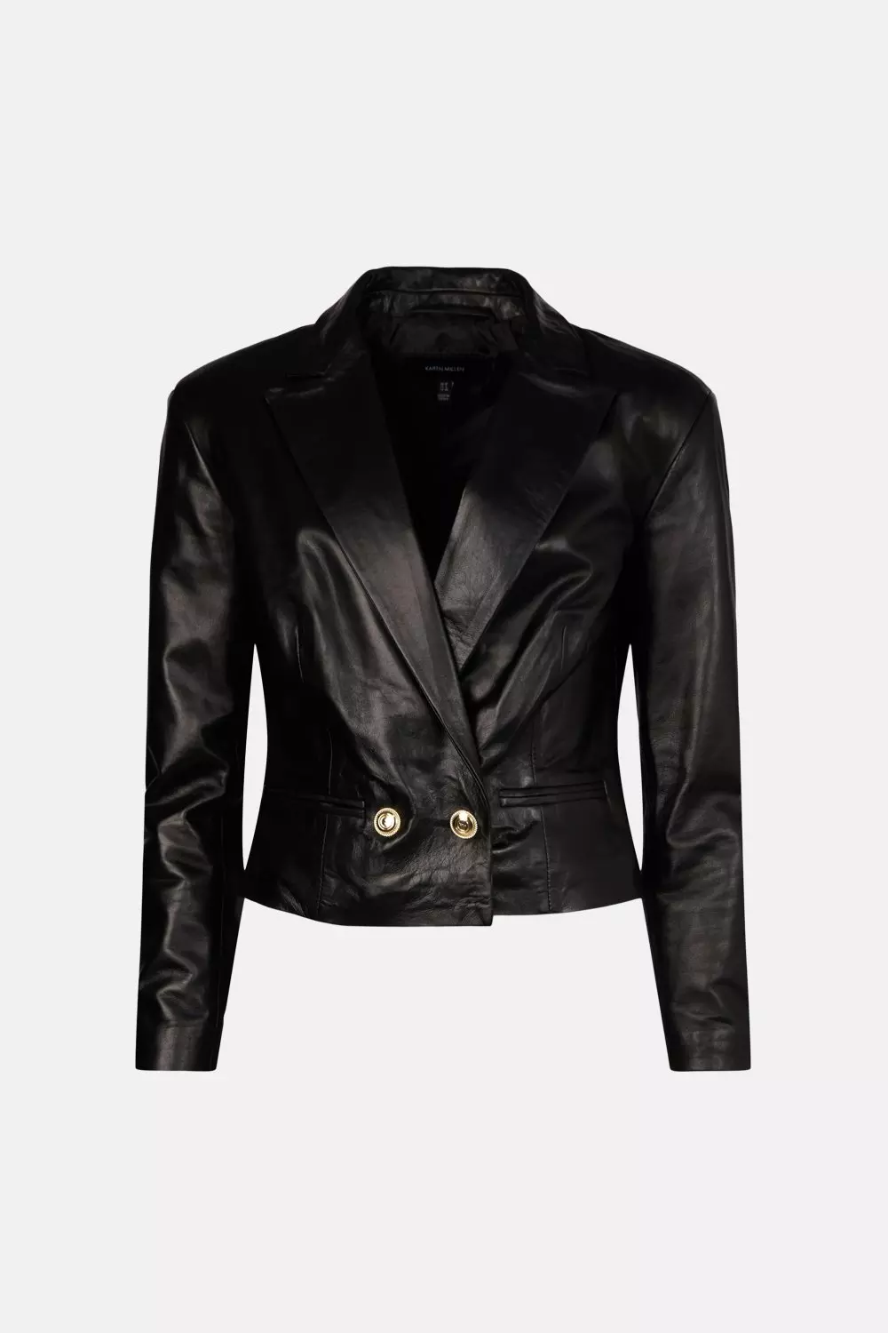 Black Leather Look Blazer