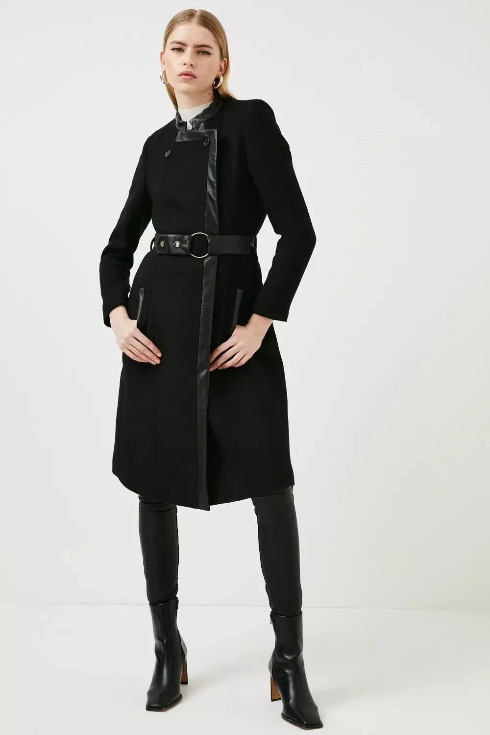 Karen millen belted outlet coat