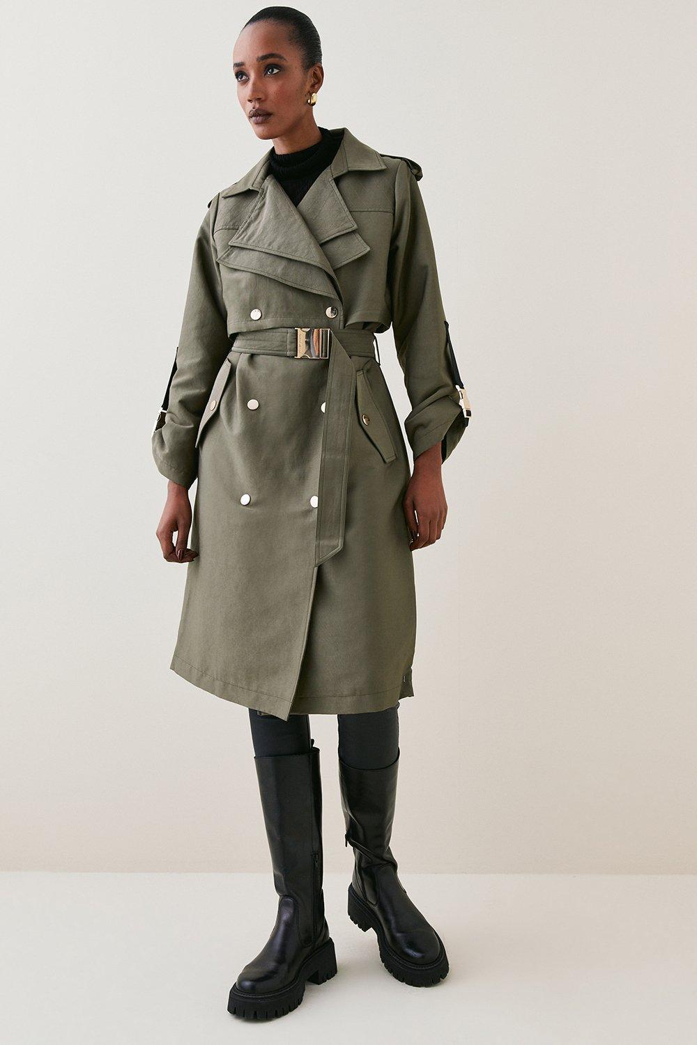 Michael kors sateen hot sale trench coat