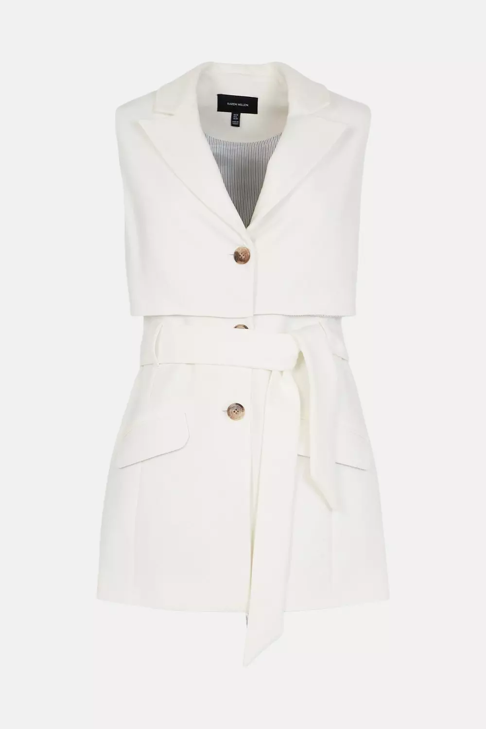 Sleeveless hot sale white jacket